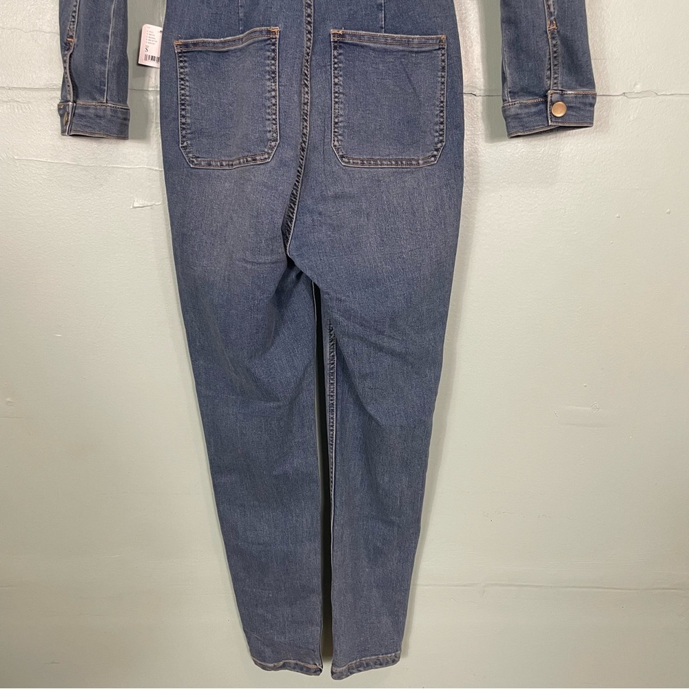 Free People Lennox Jumpsuit Coveralls Denim Jumpsuit One Piece Blue‎ Women Small - Picture 10 of 11
